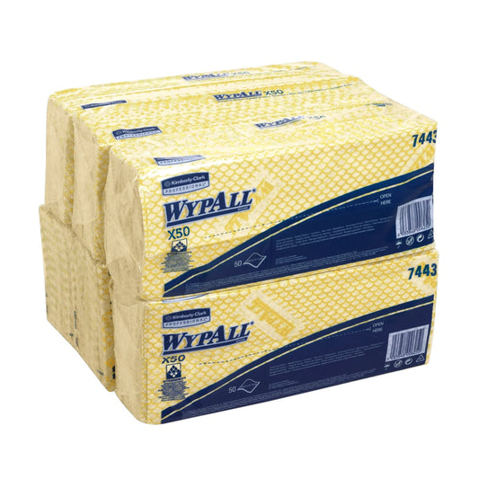 7443 Wypall X50 Cleaning Cloths Yellow (6x 50 sheets)