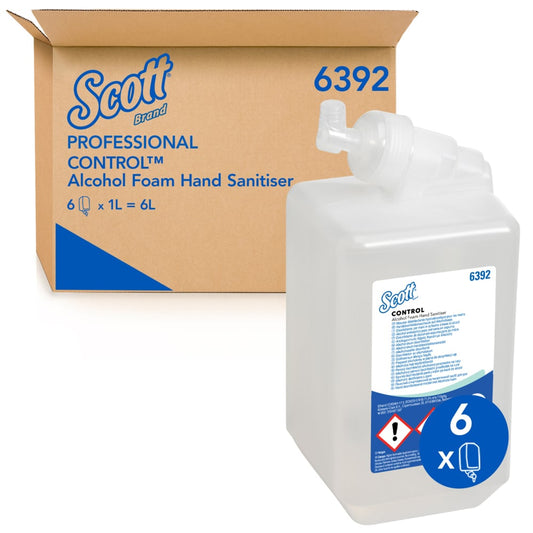 6392 Scott Control Alcohol Foam Hand Sanitiser (6 x 1 Litre casettes)