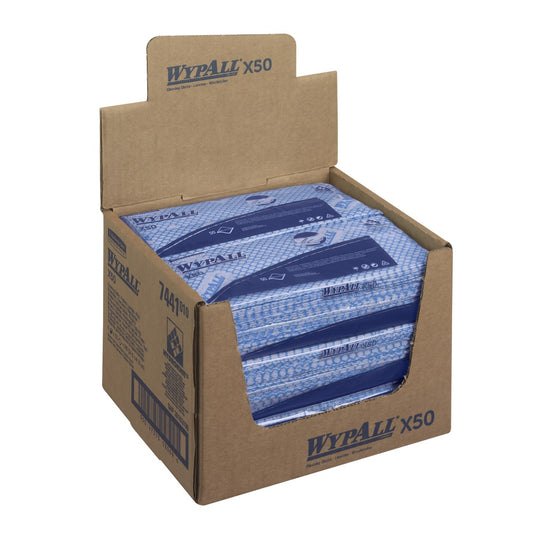 7441 Wypall X50 Cleaning Cloths BLUE  (6x 50 sheets)