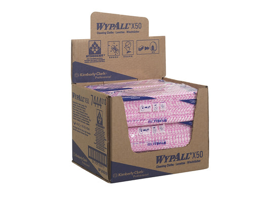 7444 Wypall X50 Cleaning Cloths RED  (6x 50 sheets)