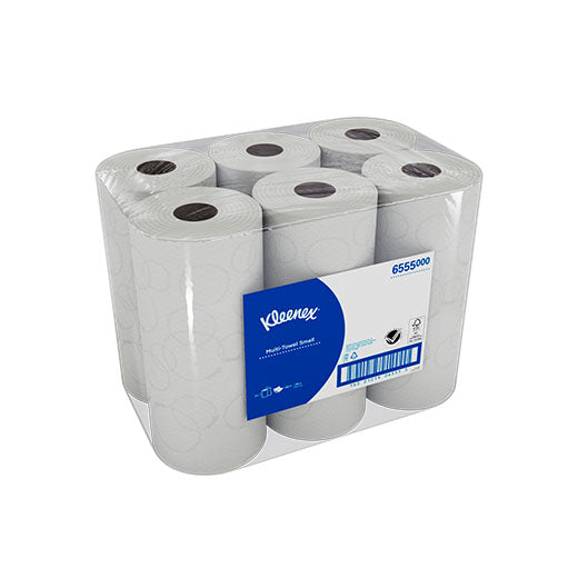 6555 Kleenex Multi-Towel Rolled hand towel- 2 Ply-White-Small