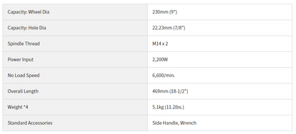 HTC-G23SW2 HIKOKI ANGLE GRINDER 230MM (9") 2200W 5.1KG
